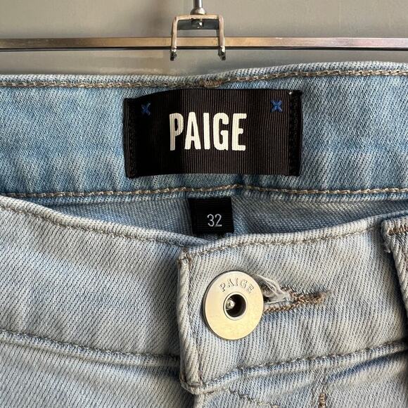 PAIGE Men's Lennox Slim in Bobby Destructed Light Blue Size 32 - Picture 6 of 8